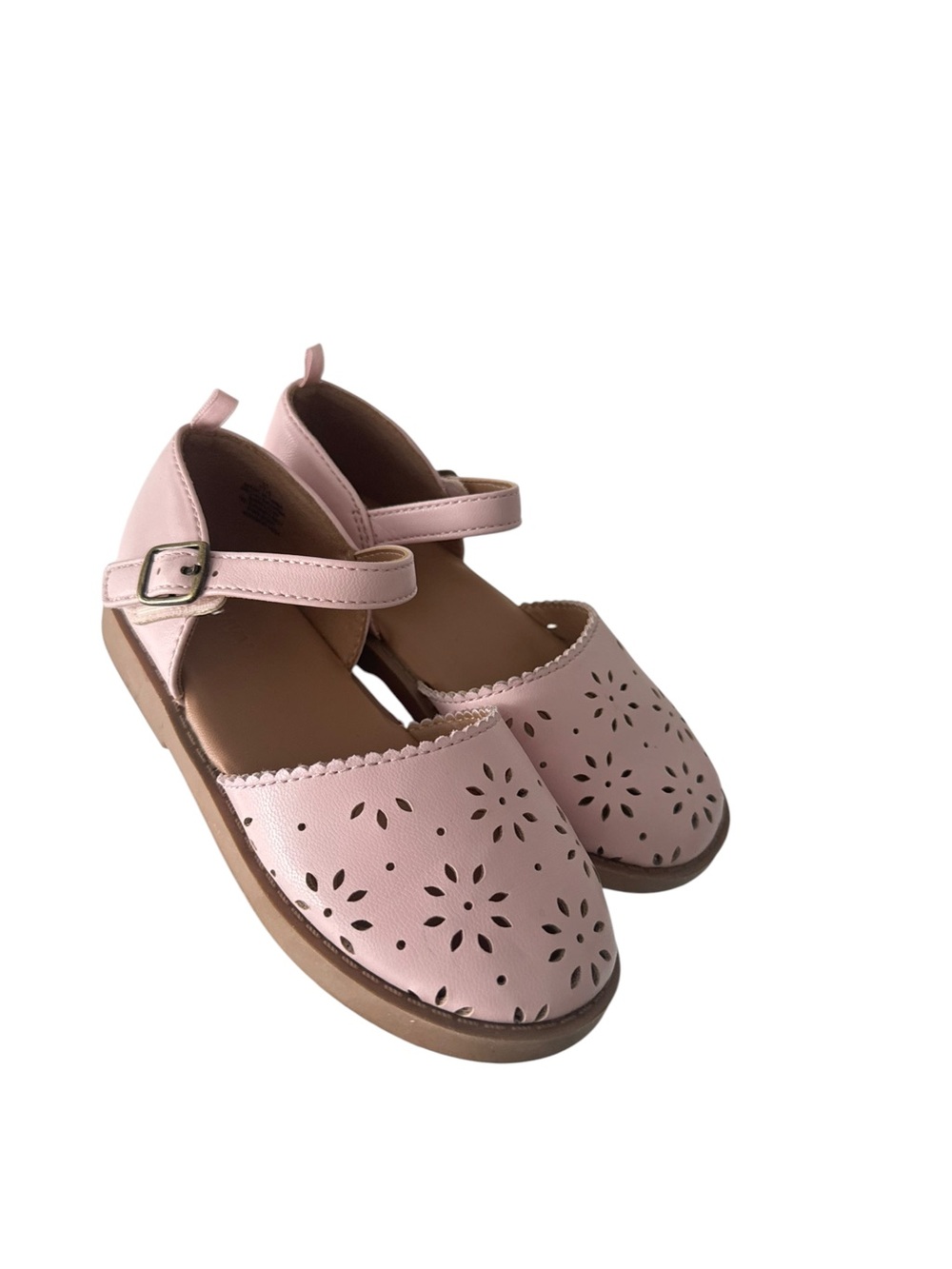 Old Navy Pink Perforated Mary Jane Sandals with Ankle Strap
